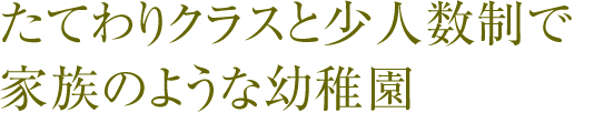 たてわりクラスと少人数制で家族のような幼稚園